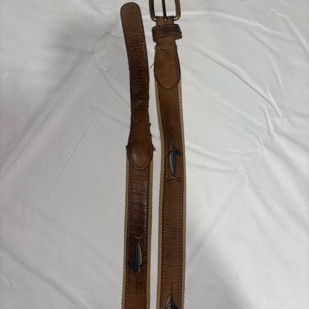 Brown Guy Harvey Leather Men's Belt